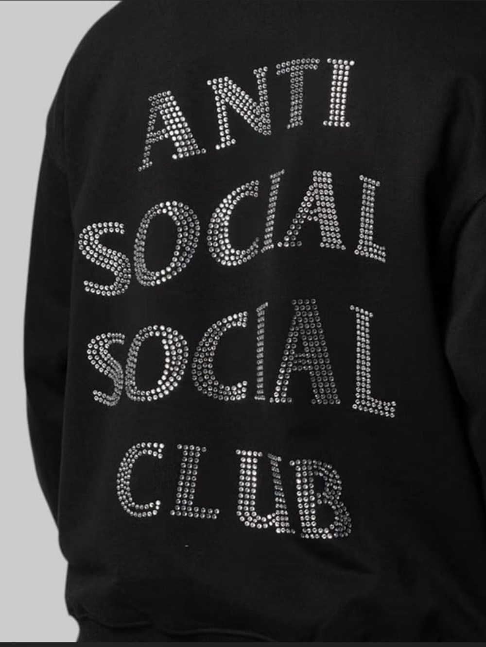 Anti Social Social Club Men's Black Studded Logo Sweatshirt